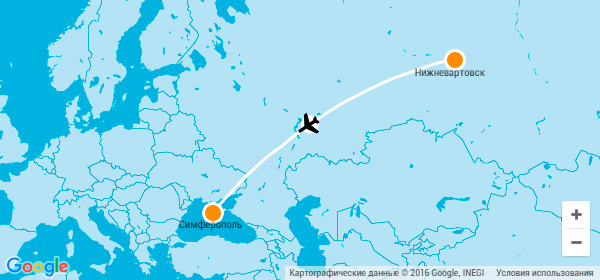 Перелет Нижневартовск - Симферополь