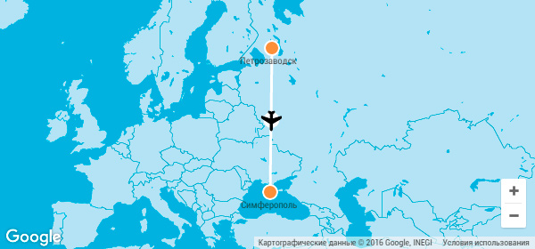Перелет Петрозаводск - Симферополь
